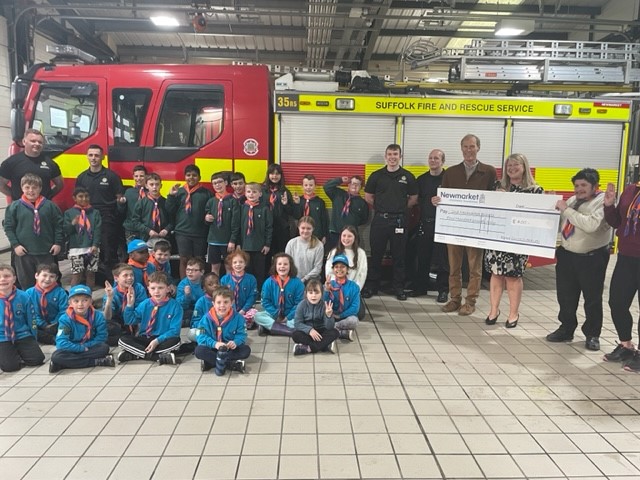 Newmarket 2nd Scouts group receives Newmarket Charitable Foundation donation.