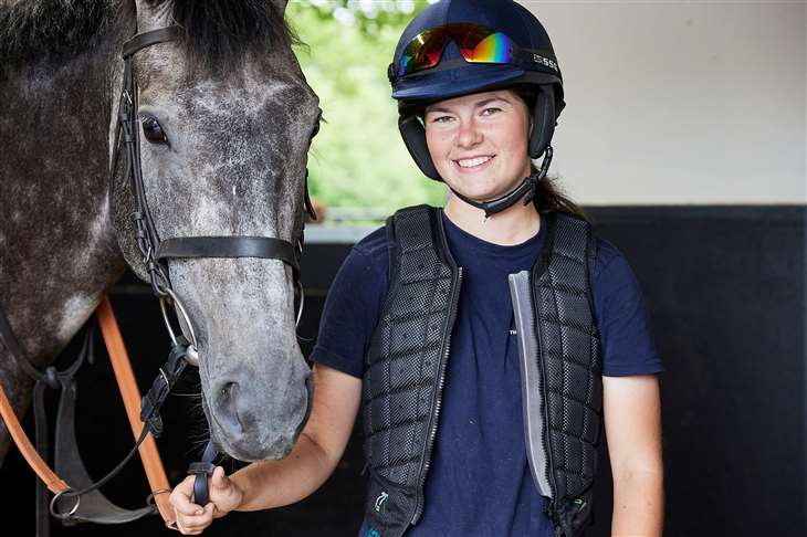 British Racing School student with horse