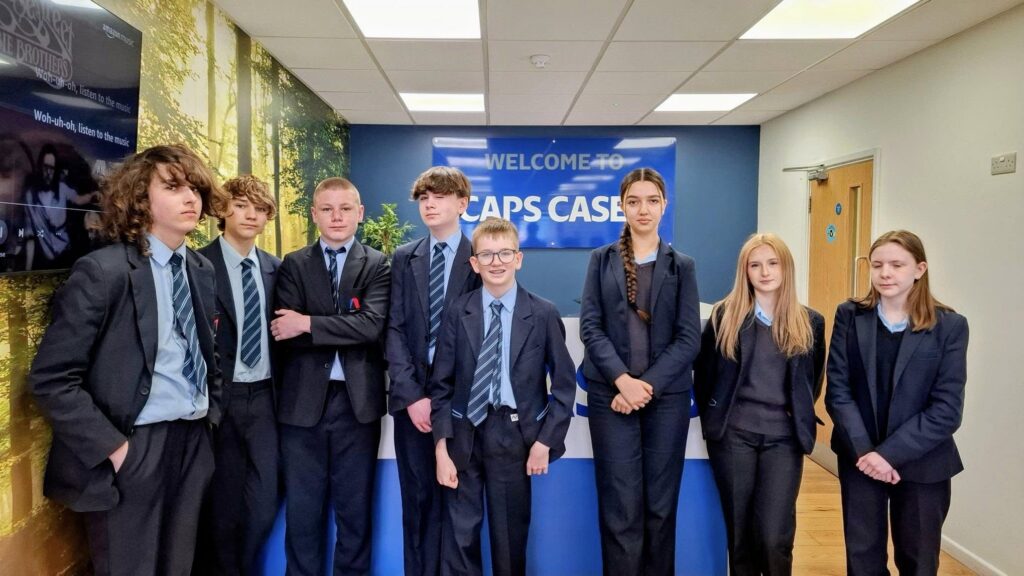 Newmarket Academy students at Caps Cases