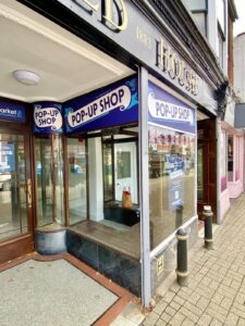 Window view of Newmarket Pop-Up Shop