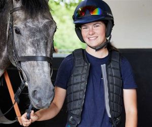 British Racing School student with horse
